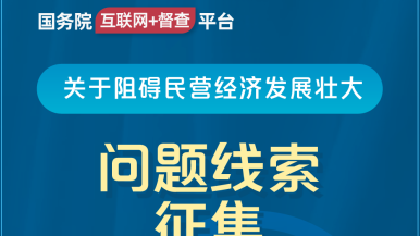 免费观看的操逼网站国务院“互联网+督查”平台公开征集阻碍民营经济发展壮大问题线索